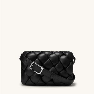 JW PEI Black Quilted Woven Crossbody Bag
